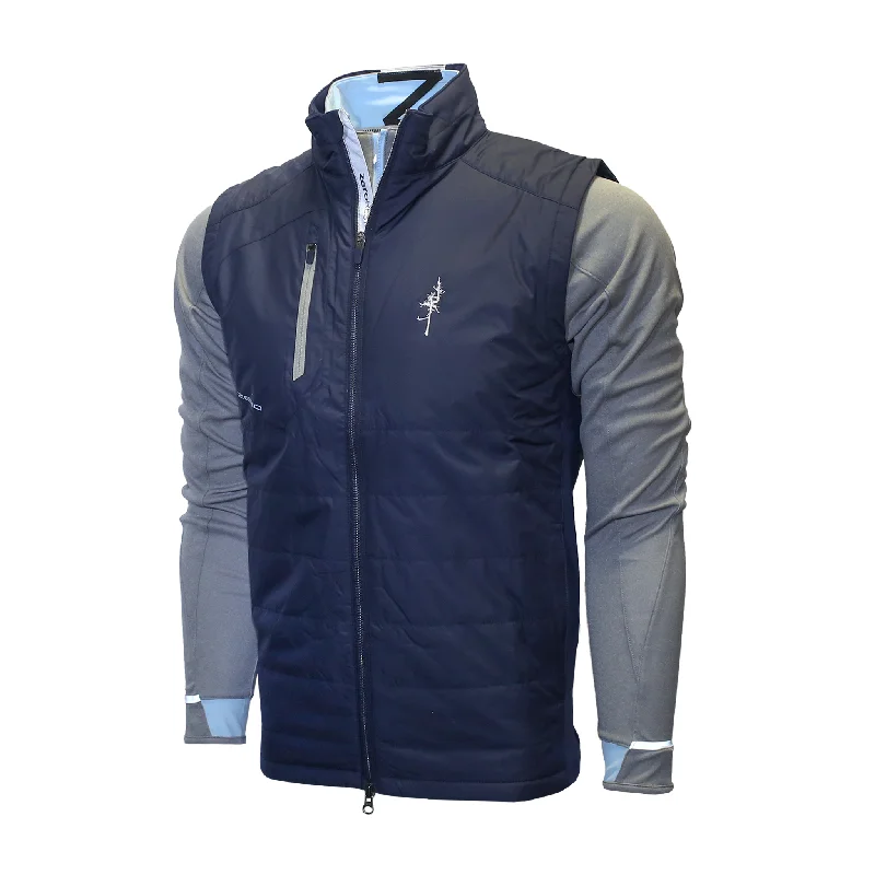 men's tailored vests-Z625 - Full Zip Vest - Ghost Tree