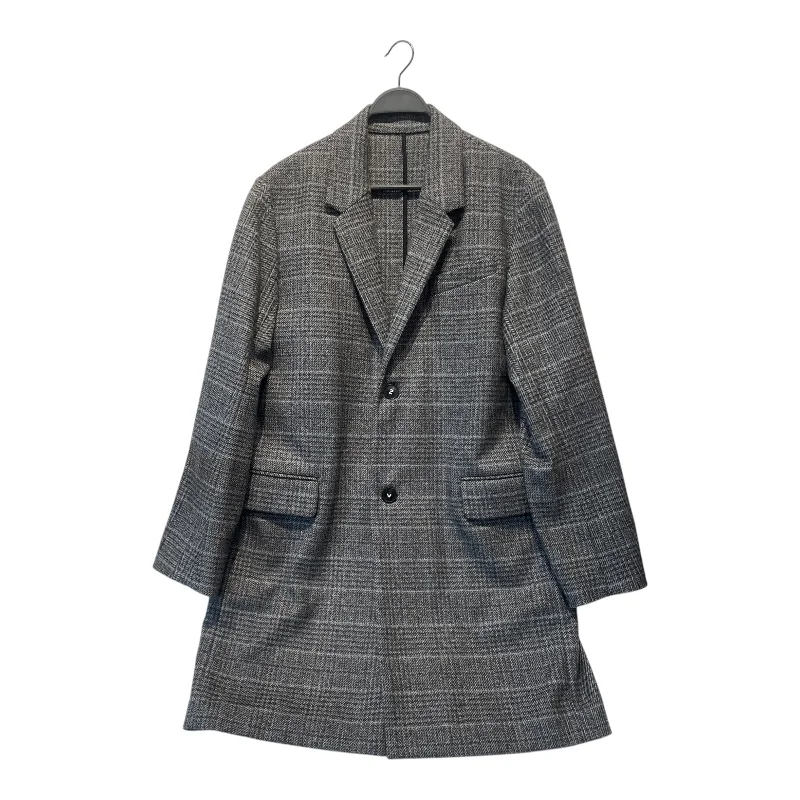 men's slim fit coats-Zadig&Voltaire/Trench Coat/Wool/GRY/Plaid/