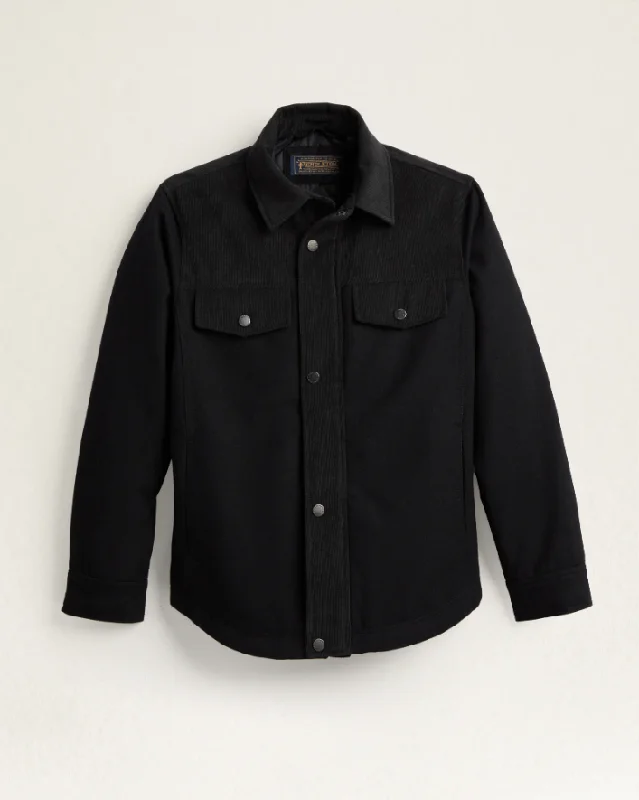 men's short sleeve shirts-MEN'S TIMBERLINE SHIRT JACKET<br>BLACK