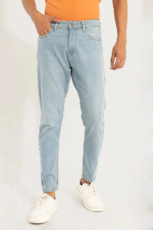 men's office trousers-Serene Blue Skinny Jeans