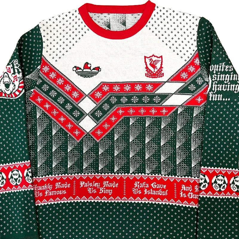 men's travel gear sweatshirts-LFC 90s Retro  | Knitted Xmas Jumper