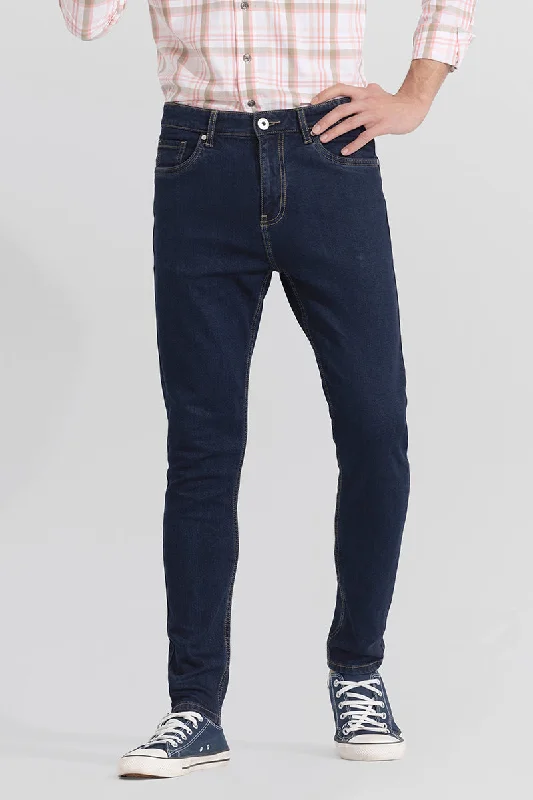 men's golf pants-Exuberant Dark Blue Skinny Jeans