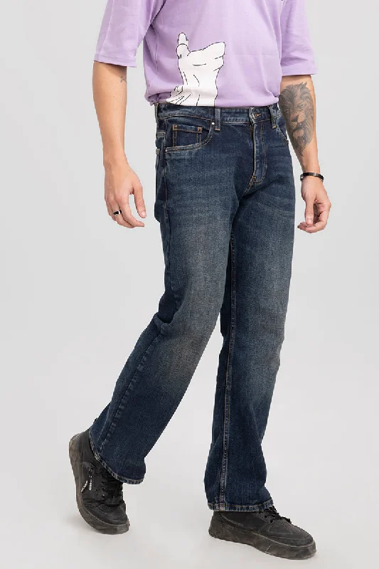 men's stretch jeans-Atavistic Grunge Blue Bootcut