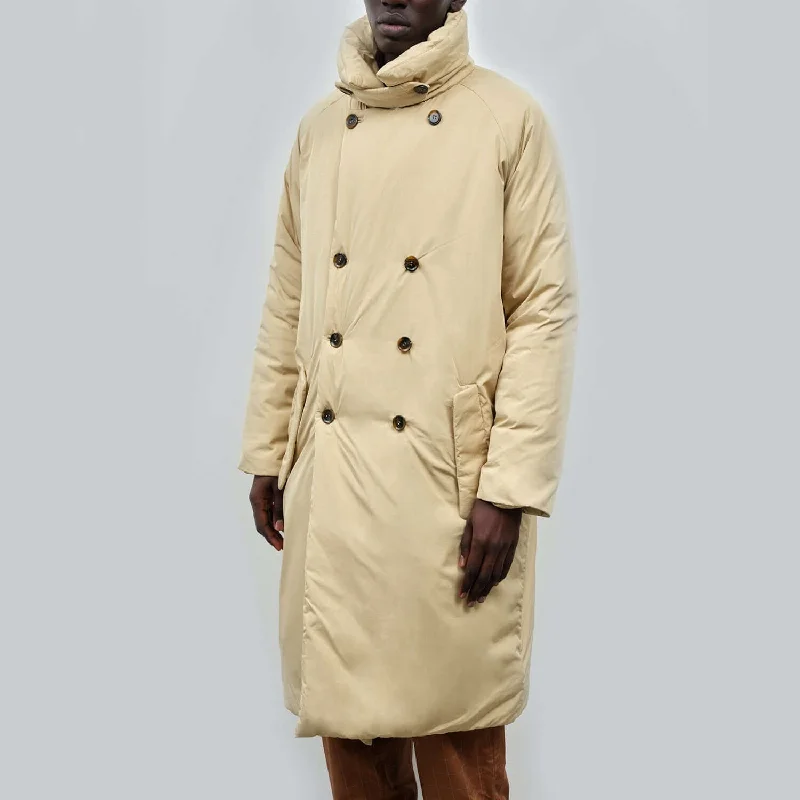 men's raincoats-Townsville | Sand Men's Puffer Trench Coat