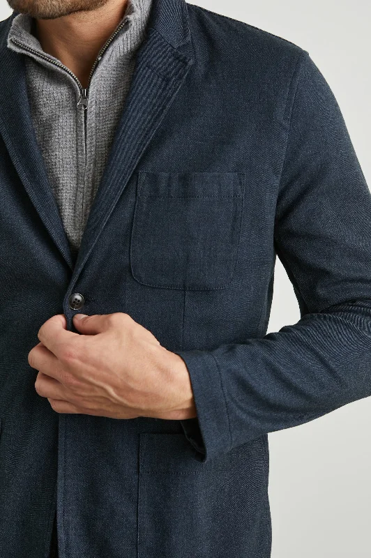 men's adventure jackets-IDRIS BLAZER - DARK NAVY