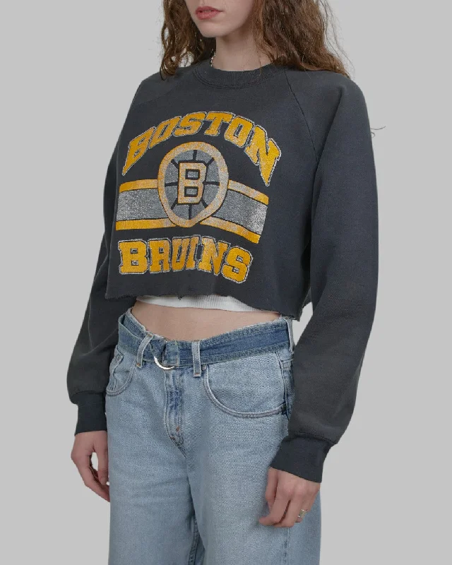 men's plain sweatshirts-(S) 80s Boston Bruins