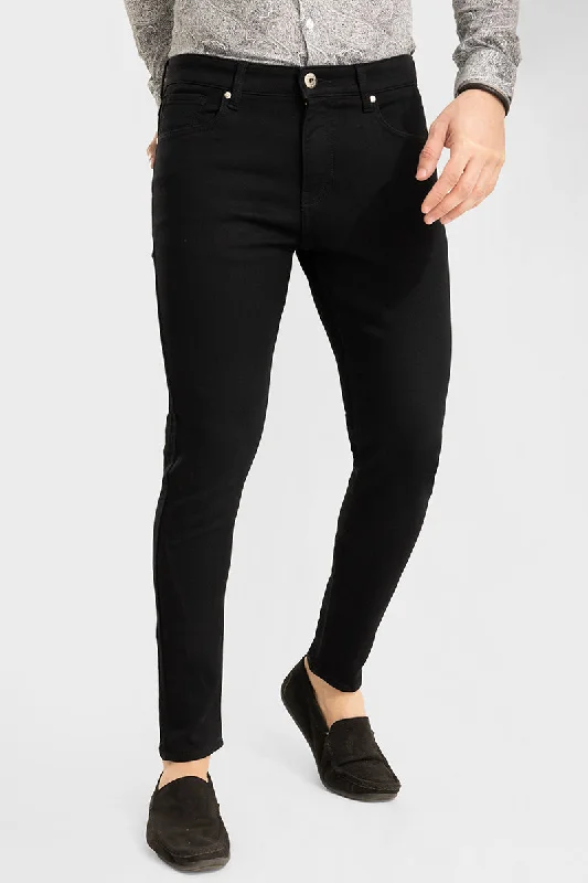 men's checked pants-Authentic Jet Black Skinny Jeans