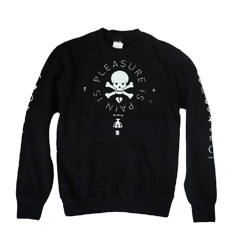 men's trendy sweatshirts-True Mens Pleasure Crewneck Sweatshirt Black