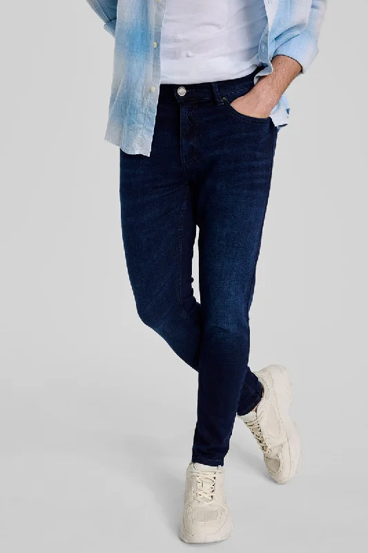 men's running pants-Indigo Skinny Fit Jeans