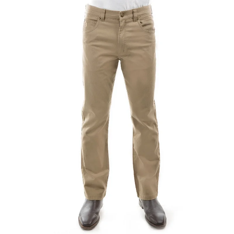 men's casual pants-Thomas Cook Men's Stretch Moleskin Regular Fit Sand