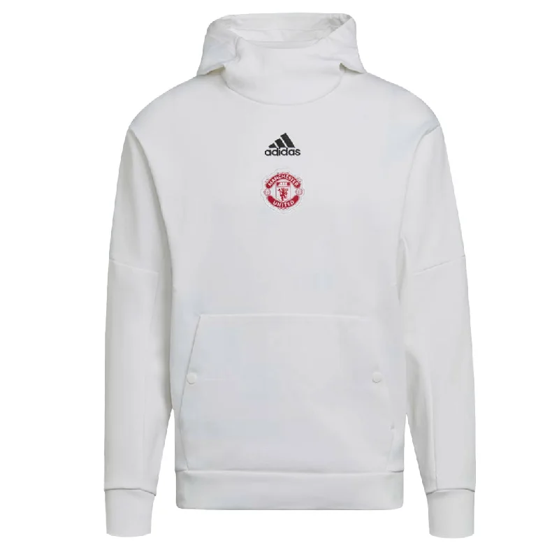 men's warm hoodies-adidas - Men's Manchester United FC Travel Hoodie (HE6643)