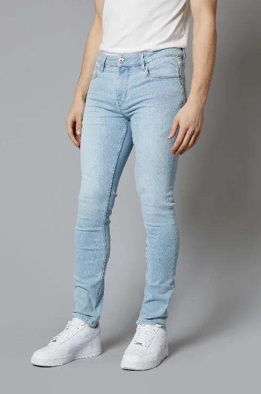 men's fashion trousers-Nevada Skinny Fit Jeans In Sky Blue