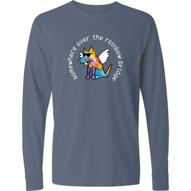 men's oversized t-shirts-Somewhere Over The Rainbow Bridge  - Classic Long-Sleeve T-Shirt