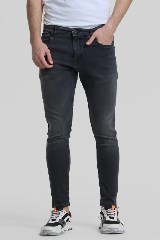 men's gym trousers-Charcoal Grey Skinny Fit Jeans