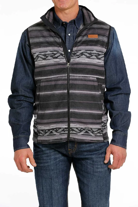 men's wool vests-Men's Cinch Black Polar Vest #MWV1585002BLK