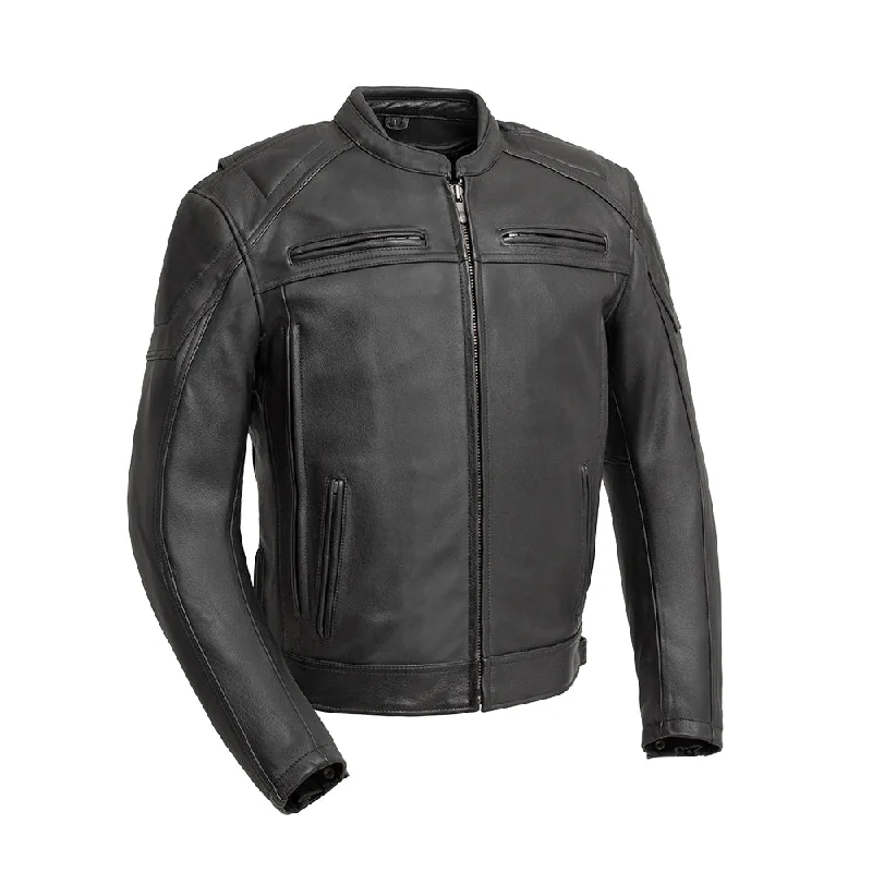 men's protective jackets-Chaos - Men's Leather Motorcycle Jacket