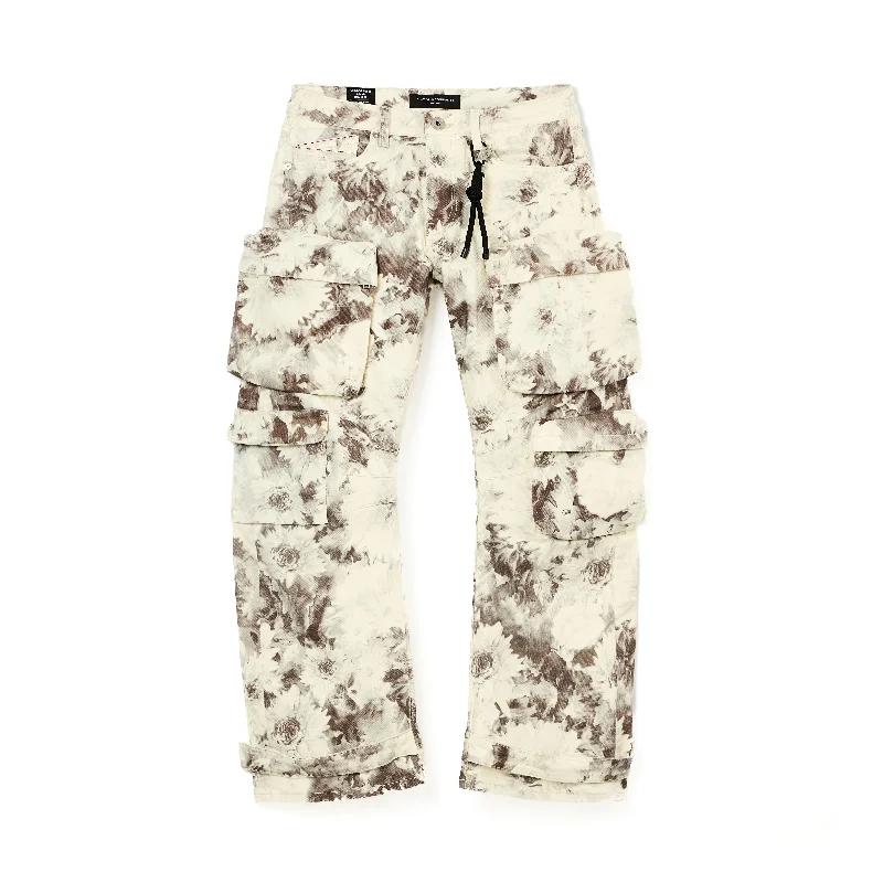 men's tennis trousers-Cult's Baggy Cargo 610 Jeans in Floral Print