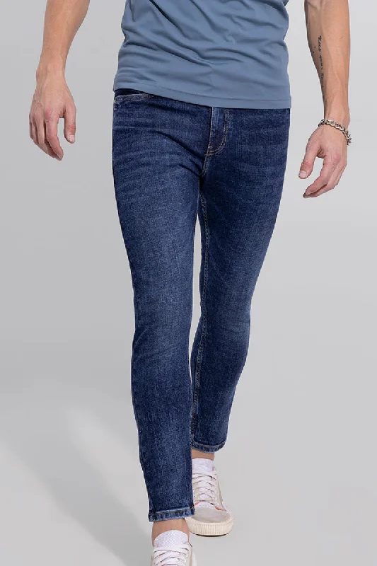 men's tapered jeans-Gaze Blue Shaded Skinny Jeans