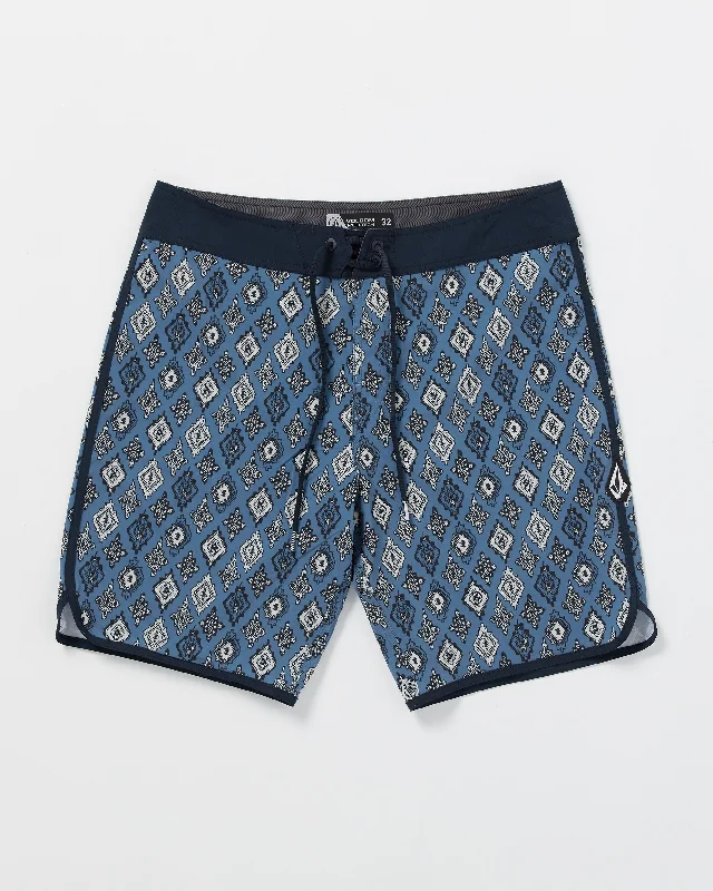 men's casual shorts-Inherent Scallop Mod-Tech Trunks - Blueberry