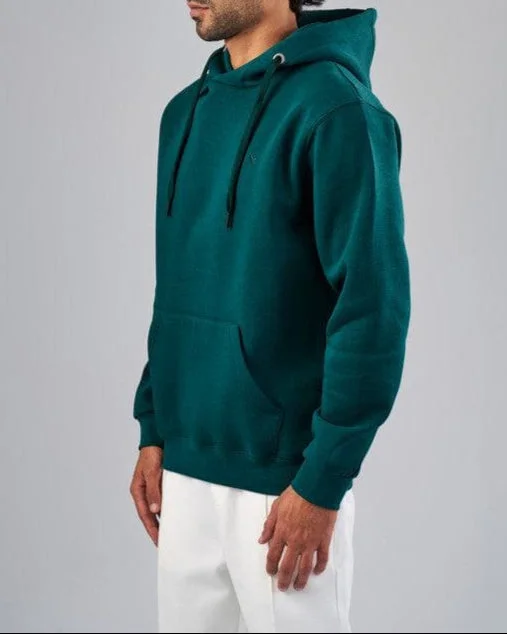 men's adventure gear sweatshirts-BASIC HOODIE  - DARK GREEN