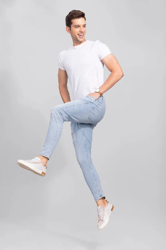 men's straight leg pants-Exquisite Blue Skinny Jeans