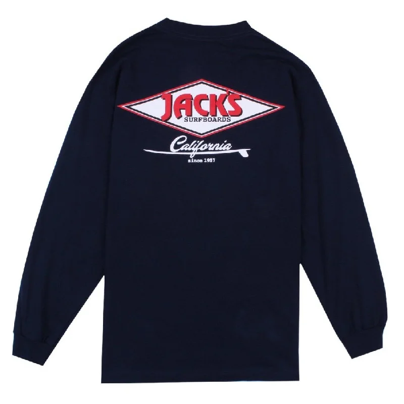 men's long sleeve t-shirts-Classic Cal Diamond L/S Tee