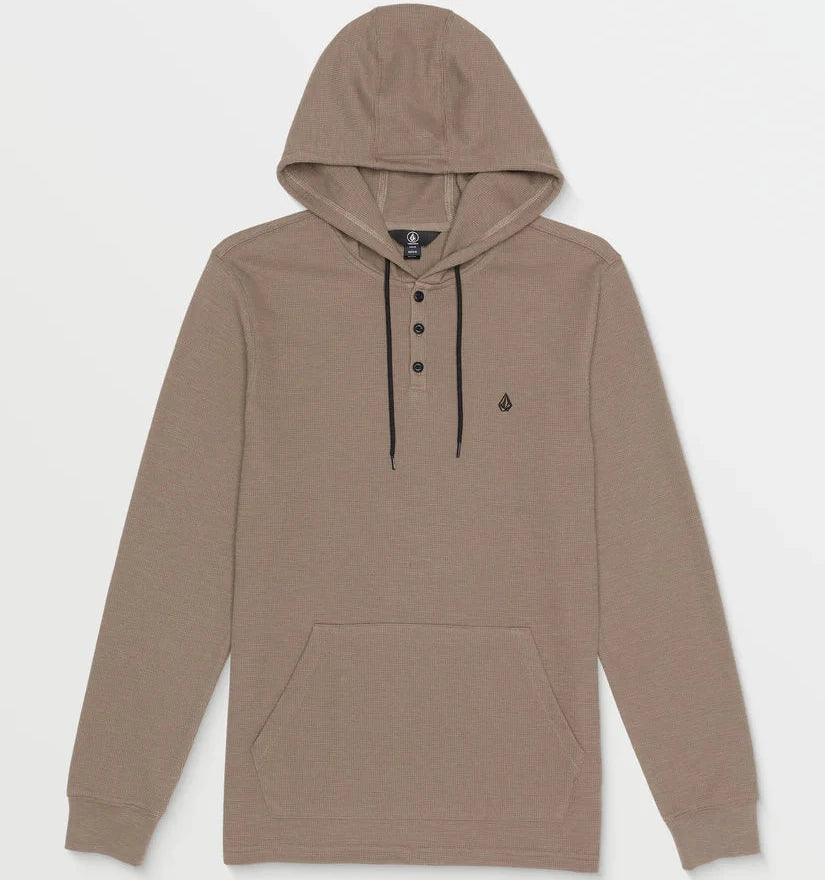 men's spring hoodies-Volcom Murph Thermal Hooded Pullover - Teak