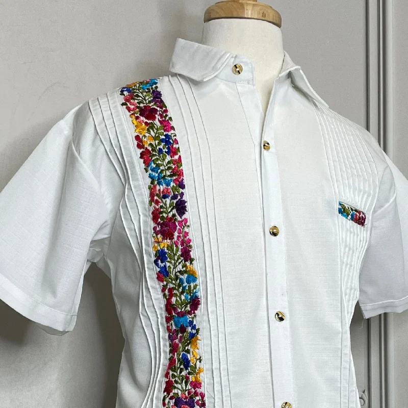 men's tuxedo shirts-San Antonino Men's Linen Guayabera - Multi