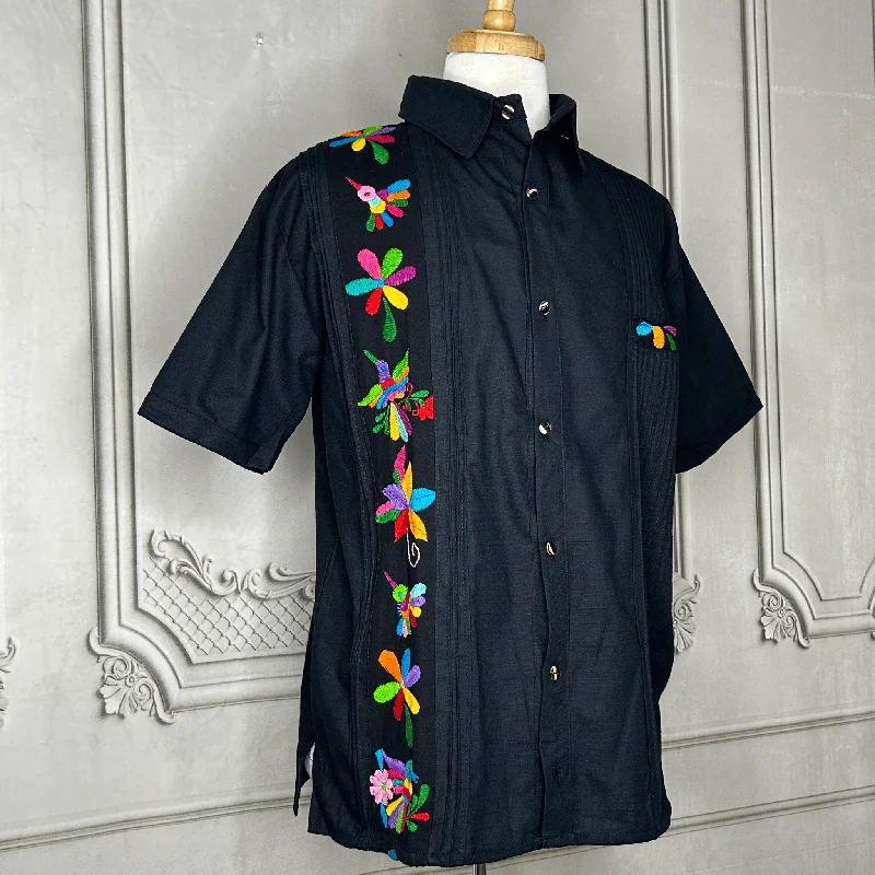 men's sustainable shirts-Otomi Men's Linen Guayabera