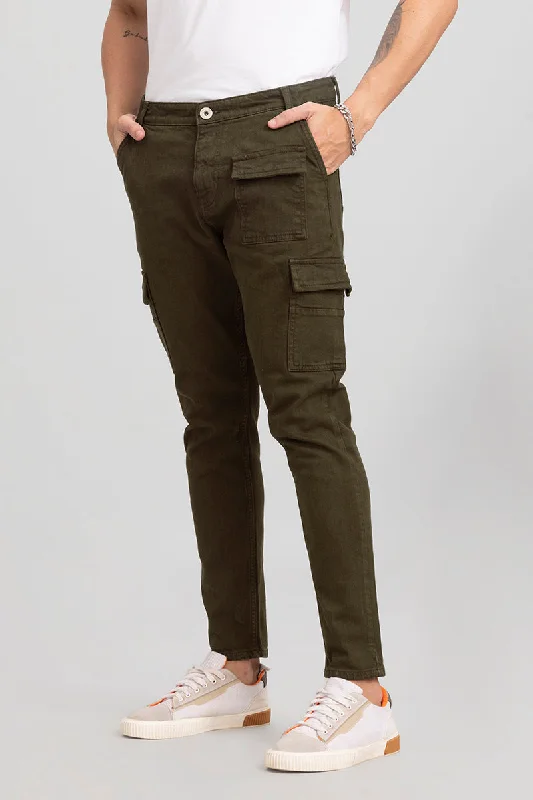 men's comfortable trousers-Xavie Brown Cargo Jeans