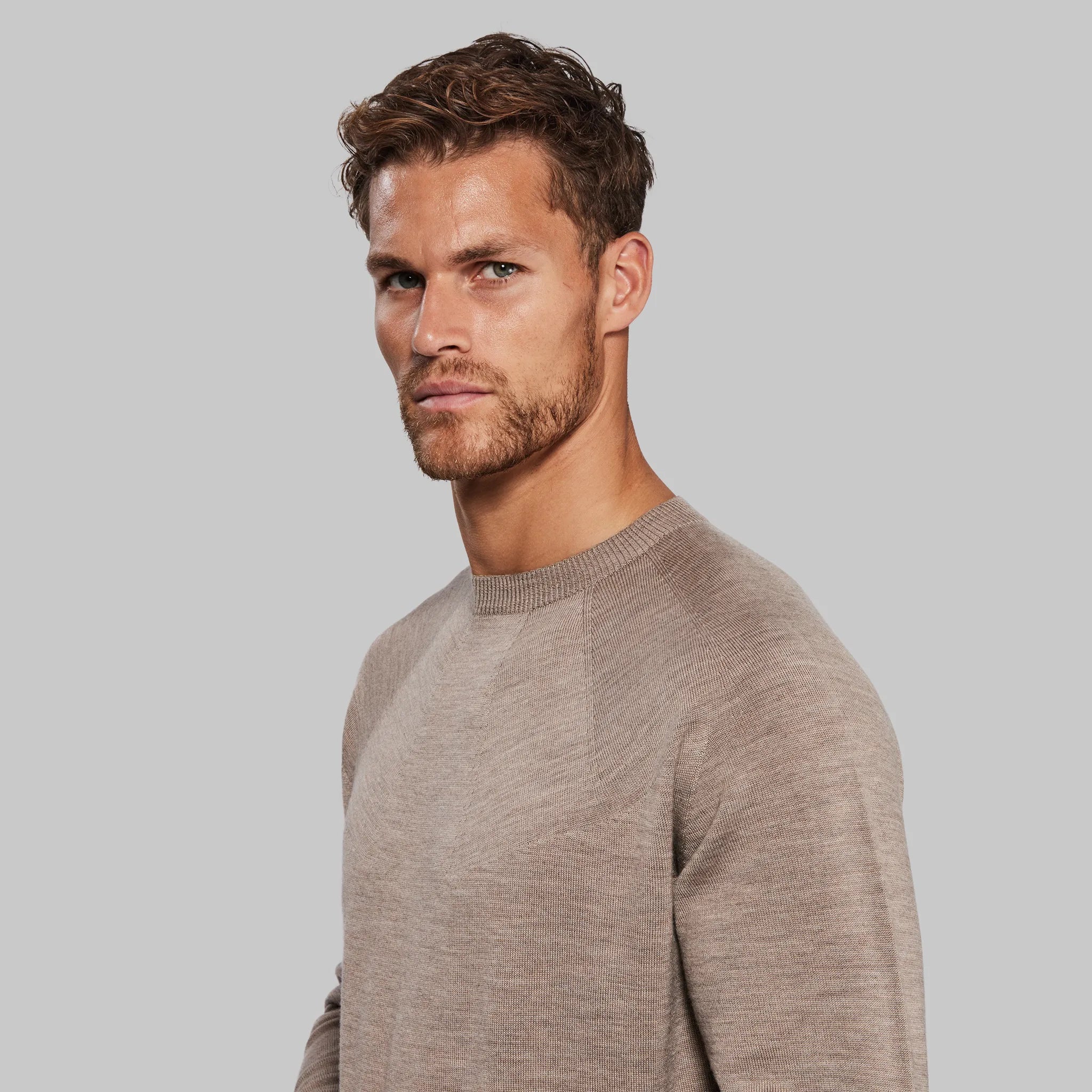 men's wool sweaters-Planet Earth Sweater. Oatmeal edition