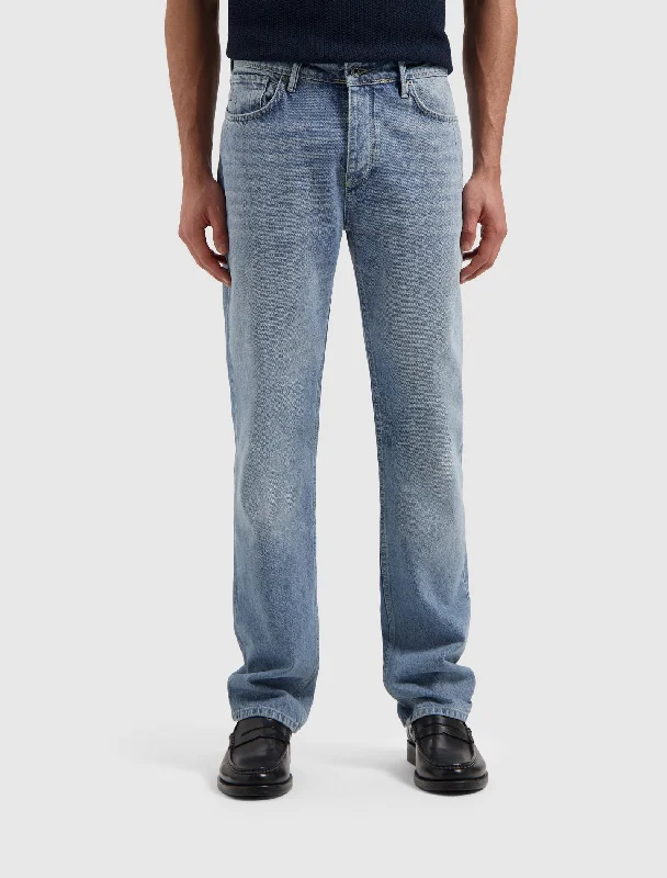 men's sleep pants-The Eric Regular Fit Jeans | Denim Mid Blue