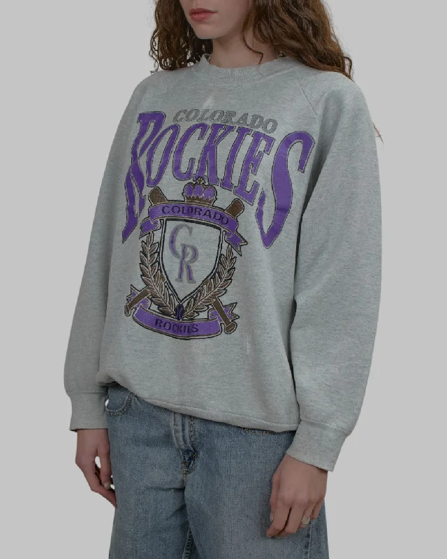 men's fashion-forward sweatshirts-(M) 90s Colorado Rockies