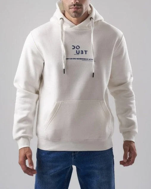 men's high-quality sweatshirts-Embroidered Hoodie  - OFF WHITE