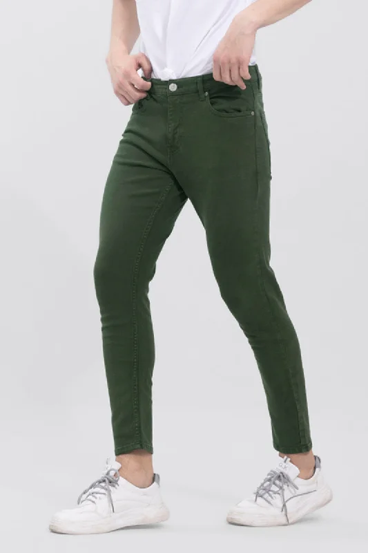 men's tennis trousers-Ricky Olive Skinny Jeans