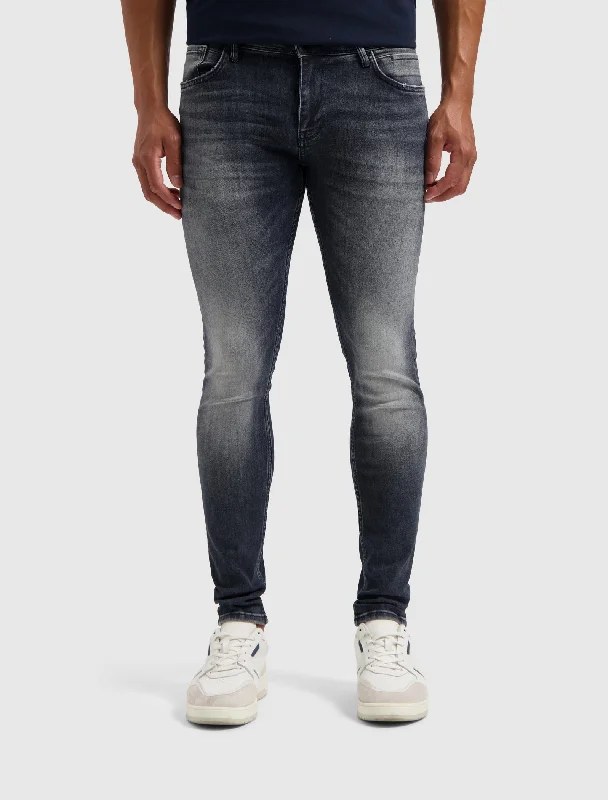 men's sustainable trousers-The Jone Skinny Fit Jeans | Denim Blue Grey