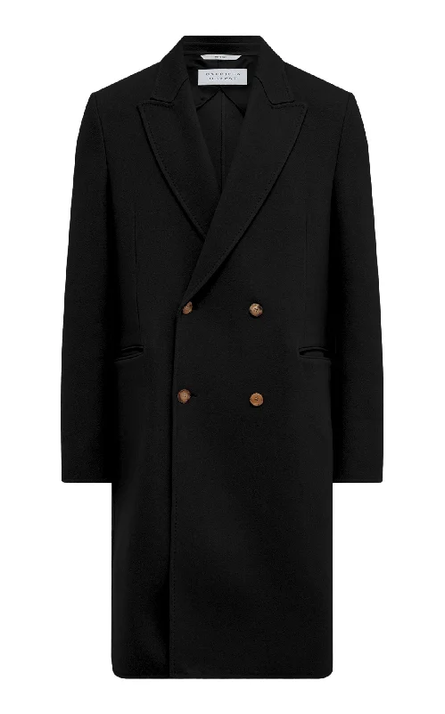 men's bold coats-Mcaffrey Coat in Black Double-Face Recycled Cashmere