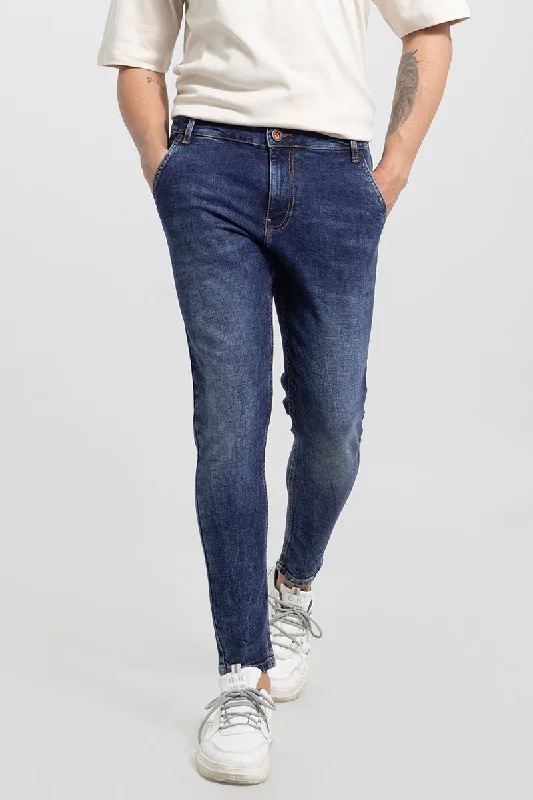 men's event trousers-Rex Blue Washed Skinny Jeans