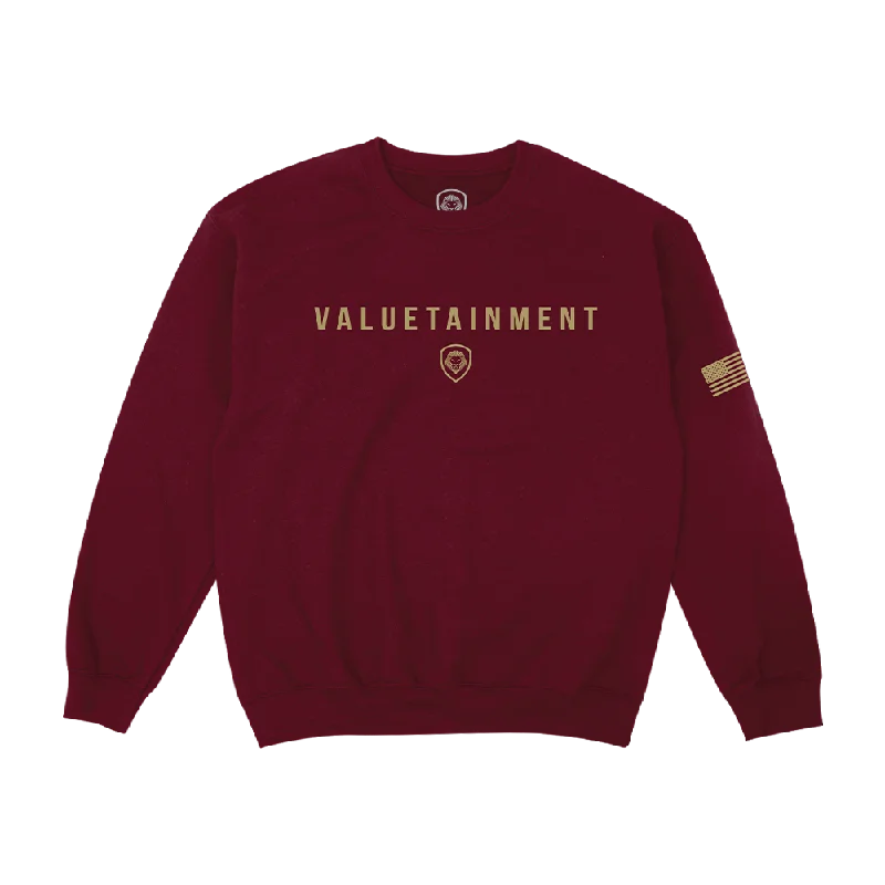 men's adventure gear sweatshirts-Gold Collection FLB Crewneck Sweatshirt - Maroon