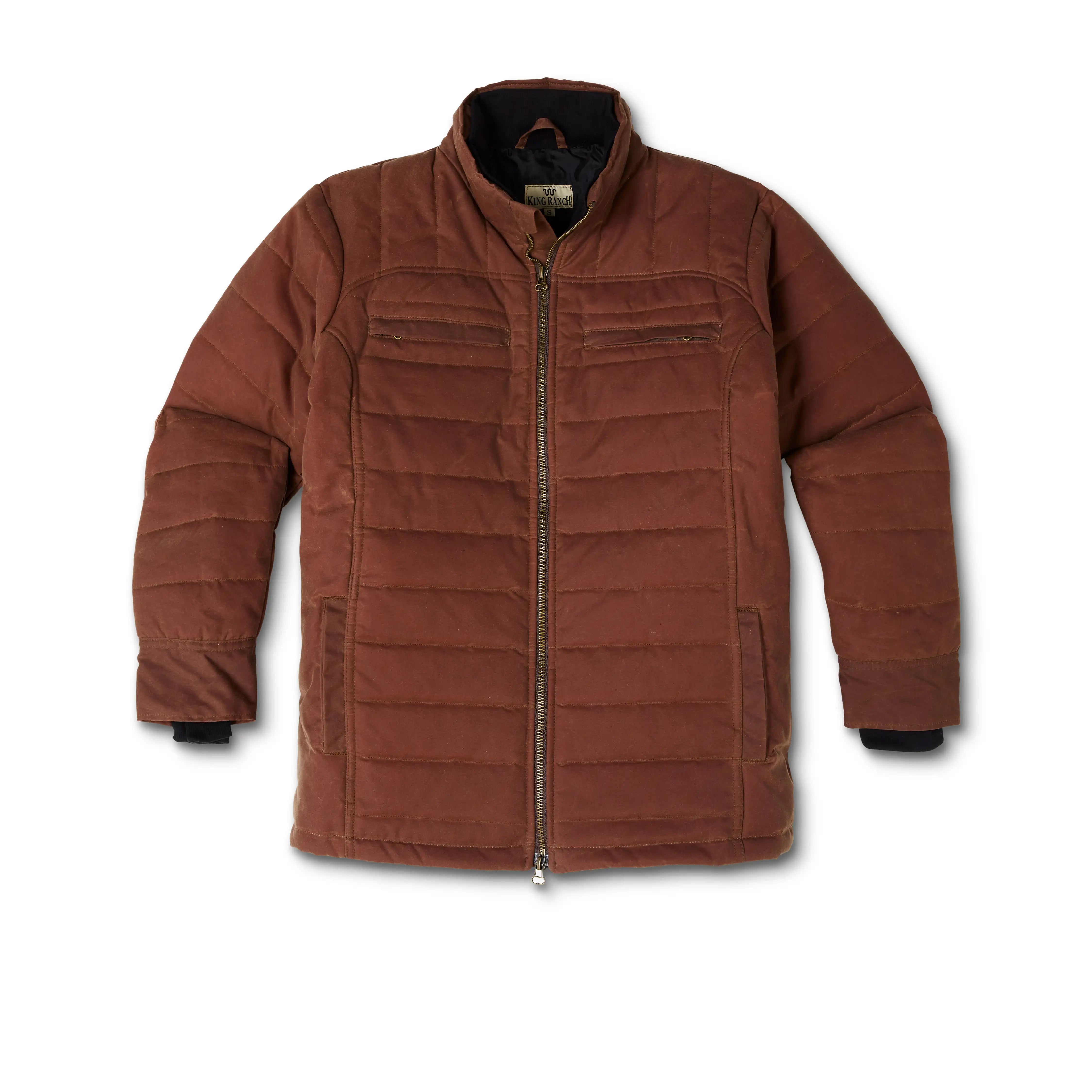 men's high visibility jackets-Quilted Waxed Canvas Light Weight Jacket