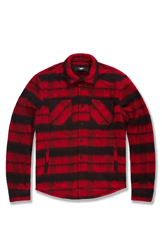 men's cool shirts-Big Men's Vandal Flannel Shacket (Buffalo Plaid)