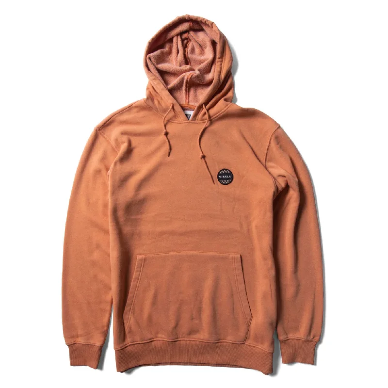 men's sustainable hoodies-Vissla Solid Sets Eco Pull Over Hooded Fleece - Guava