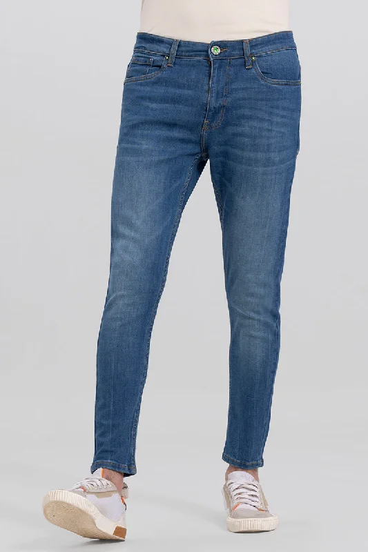 men's straight jeans-Zack Blue Skinny Jeans