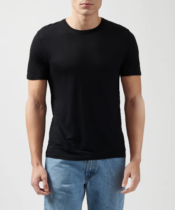 men's muscle fit t-shirts-Modal Jersey Crew Neck Tee - Black