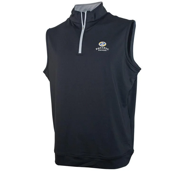 men's running vests-Galway Performance 1/4 Zip Black Vest- All Logos