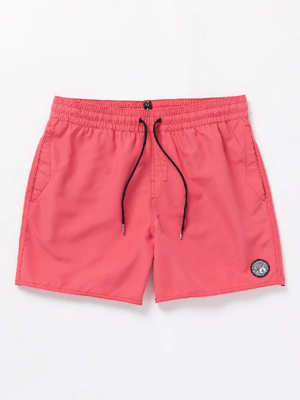 men's patterned shorts-Lido Solid Trunks - Washed Ruby