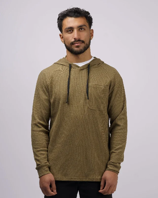 men's embroidered t-shirts-Tahoe Hooded Waffle Knit