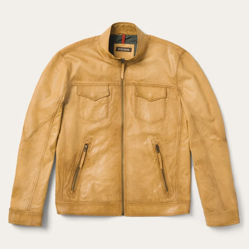 men's hunting jackets-Butter Soft Distressed Leather Jacket