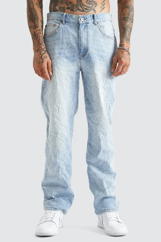 men's cropped pants-K5 Relaxed Fit Jean Sunbleached Blue