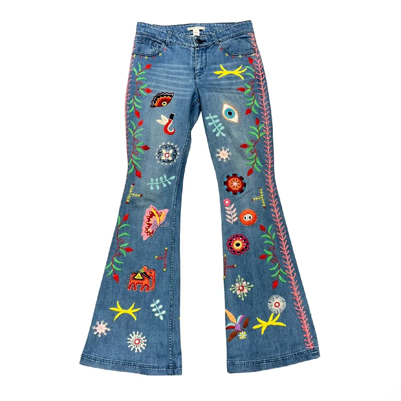 men's budget pants-Alice & Olivia Embroidered Jeans